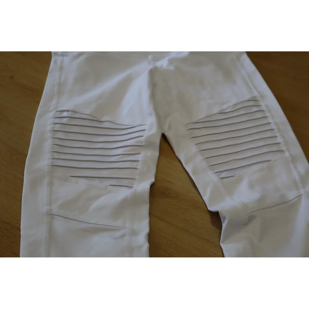 Alo Yoga White High Waist Moto Women Leggings Mesh Detail Size S W5494R